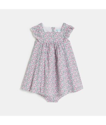 Baby girl's elegant pink floral dress
