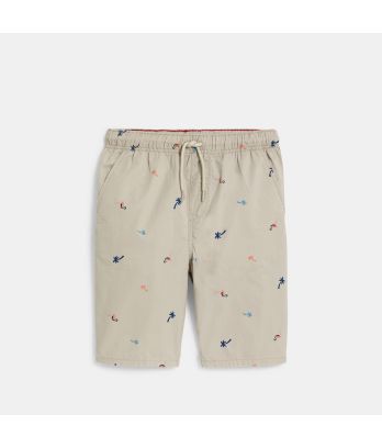 Boy's beige printed shorts
