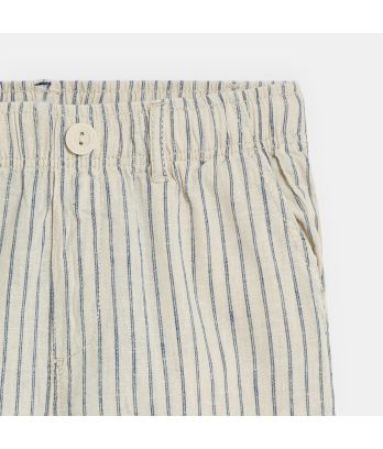 Boy's striped linen Bermuda shorts