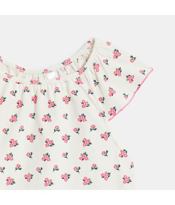 Girl's pink floral pyjama shorts