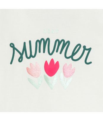 Girls white patterned vest top