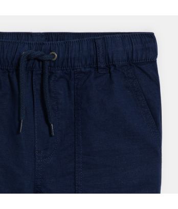 Boy's navy blue casual linen trousers