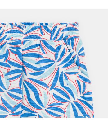 Girl's blue printed jersey shorts