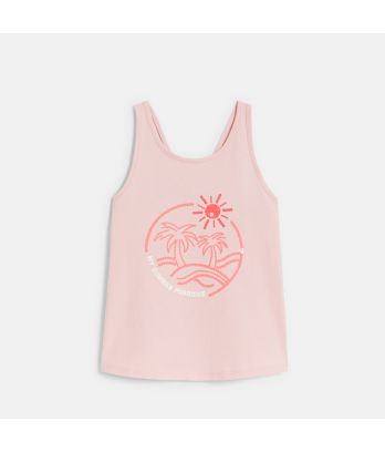 Girl's pink vest top with motif