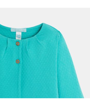 Baby girl's blue textured cotton cardigan