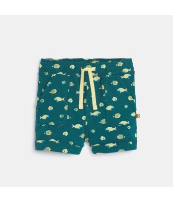 Baby Boy's blue textured jersey shorts