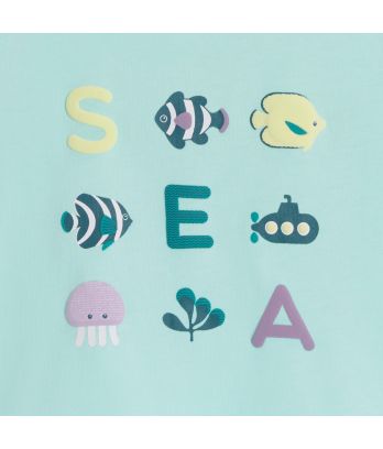 Baby boy's ocean blue jersey vest top