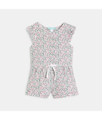 Baby girl's pink floral playsuit