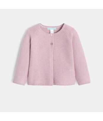 Baby girl's mauve knitted cardigan