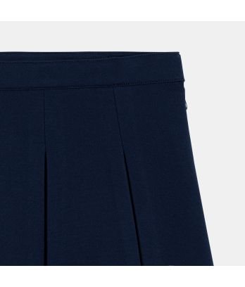Girl's navy blue pleated short skirt