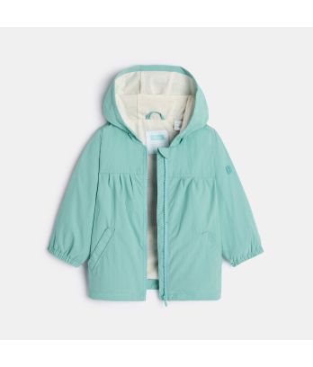 Baby girl's green hooded jacket