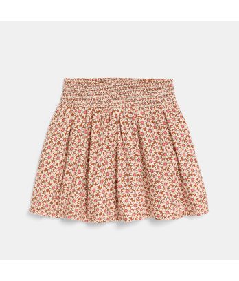 Girl's orange floral short skirt