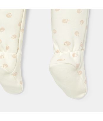 Unisex baby white hedgehog fleece onesie