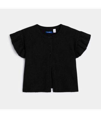 Girl's black cardigan with butterfly sleeves