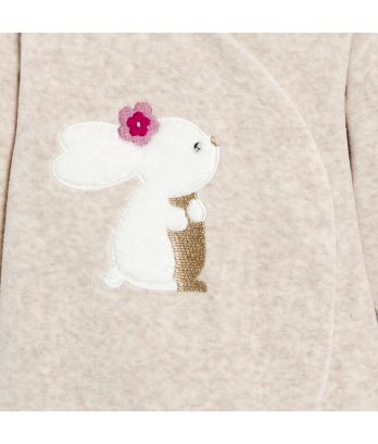 Baby girl's pink velvet rabbit sleepsuit with cardigan