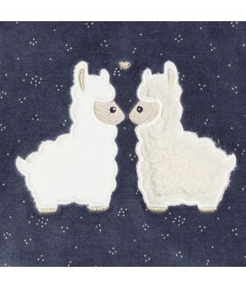 Baby girl's blue velvet llama pyjamas
