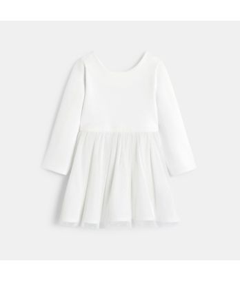 Baby girl's white 2-in-1 formal dress