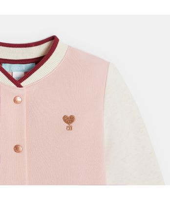 Baby girl's pink dog baseball jacket