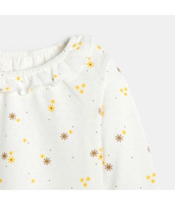 Baby girl's yellow floral T-shirt