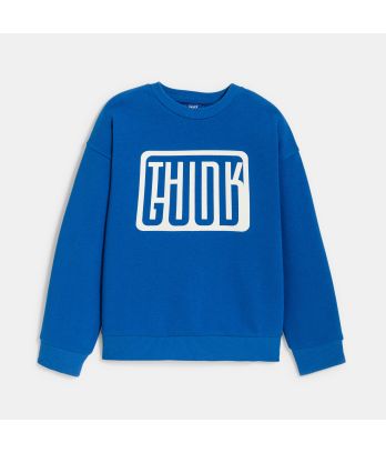 Boy's blue slogan sweatshirt