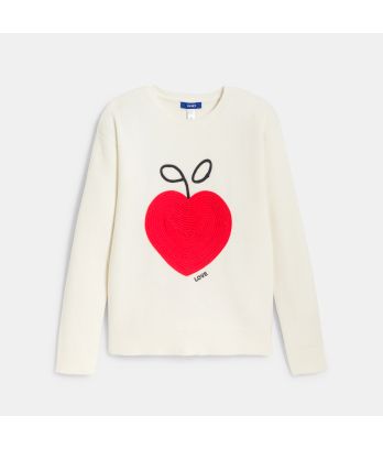 Girl's ecru knitted jumper