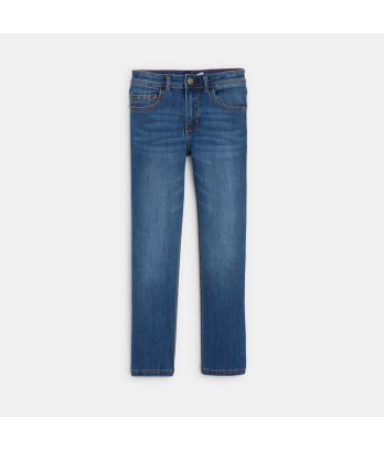 Boy's blue heavy-duty straight-leg jeans