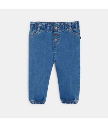 Baby girl's soft blue denim trousers