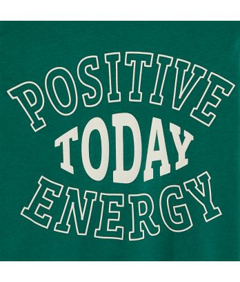 Boy's green slogan T-shirt