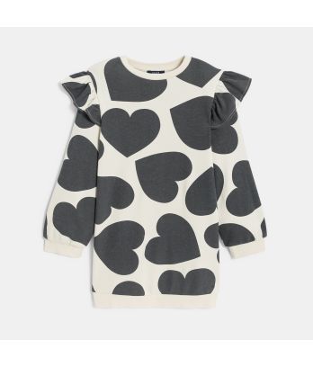 Girl's black fleece heart dress