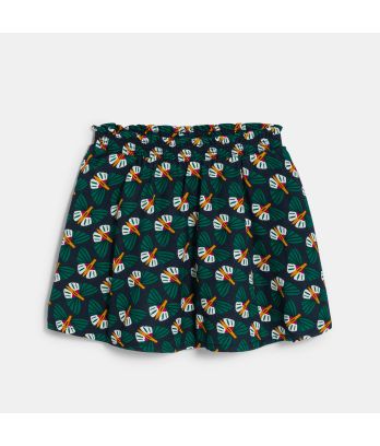 Girl's green printed skort
