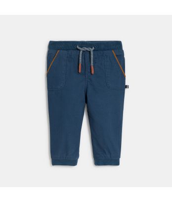 Baby boy's blue canvas joggers