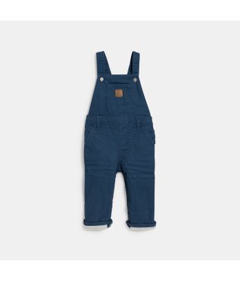 Baby boy's navy blue canvas overalls