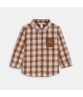 Baby boy's blue checked shirt