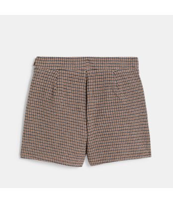 Girl's brown checked mini skort