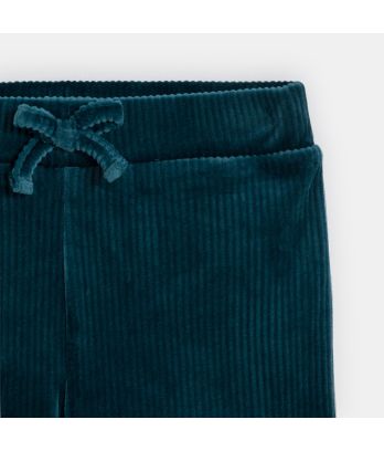 Baby girl's blue wide-legged corduroy trousers