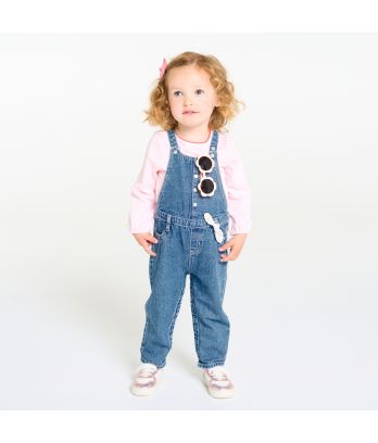 Baby girl blue denim dungarees