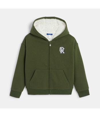 Boy's khaki furry hoodie