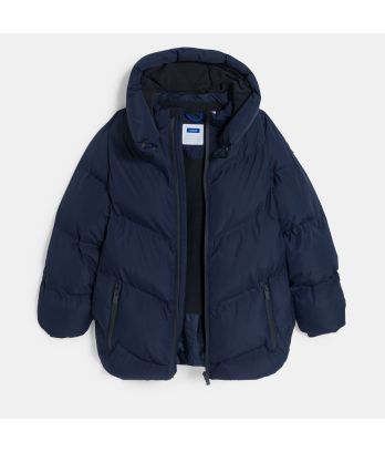 Boy's green hooded down jacket