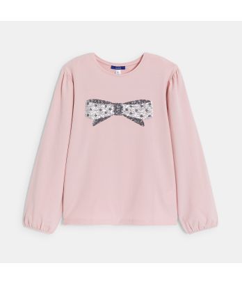 Girl's pink sequin T-shirt
