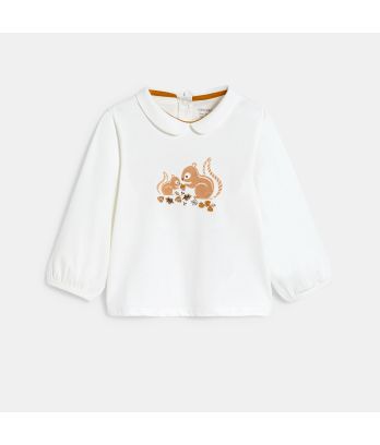 Baby girl's white squirrel blouse