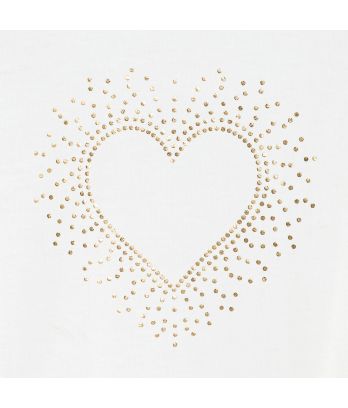 Girl's white T-shirt with gold heart motif
