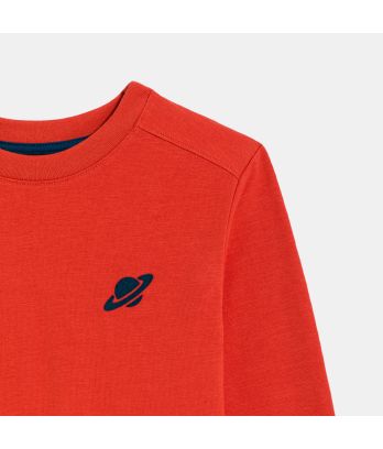 Boy's red T-shirt with motif front and back