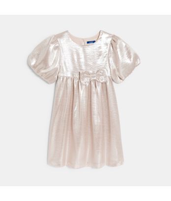 Girl's nude pink metallic effect dress