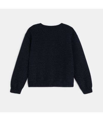 Girl's navy blue fashion fleece sweatshirt