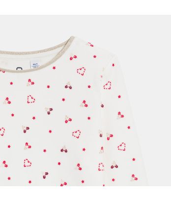 Girl's 2-piece white velvet pyjamas