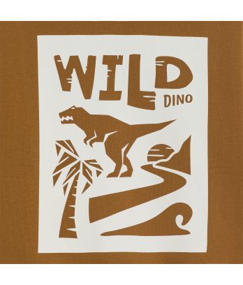Boy's brown dinosaur motif sweatshirt
