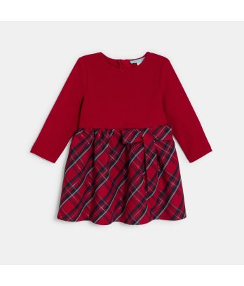 Baby girl's red checked party dress