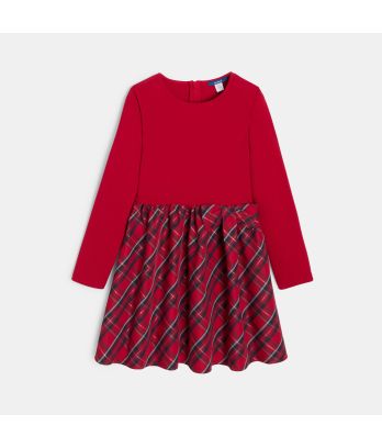 Girl's red tartan dress