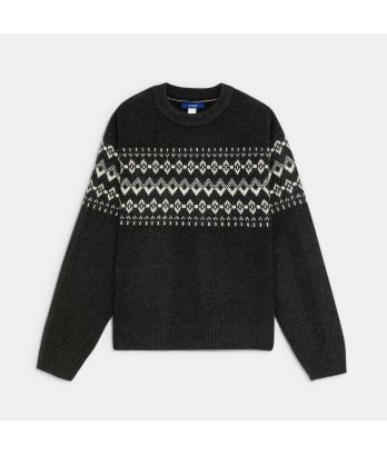 Boy's black Scandi pattern jumper