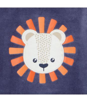 Baby boy's blue lion velvet pyjamas